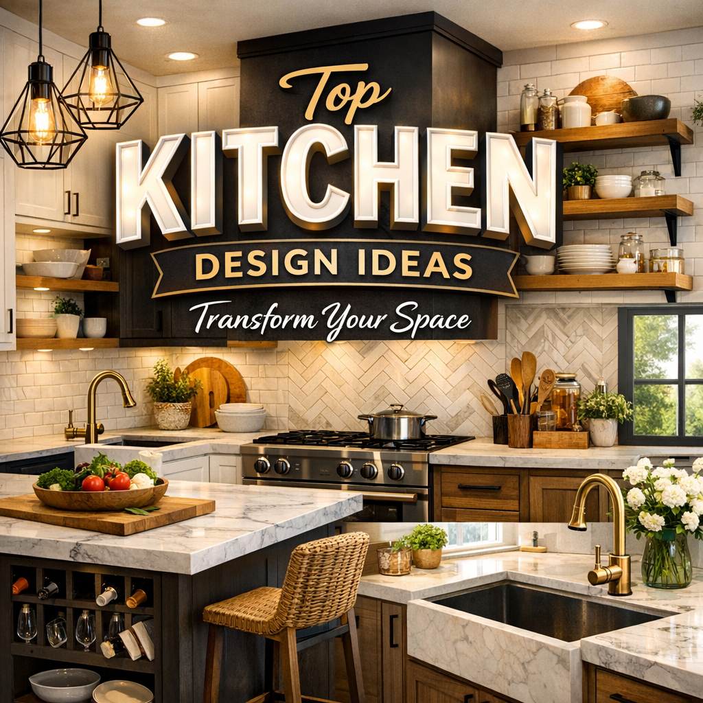 Modern kitchen with stylish lighting, marble countertops, and wooden cabinets.